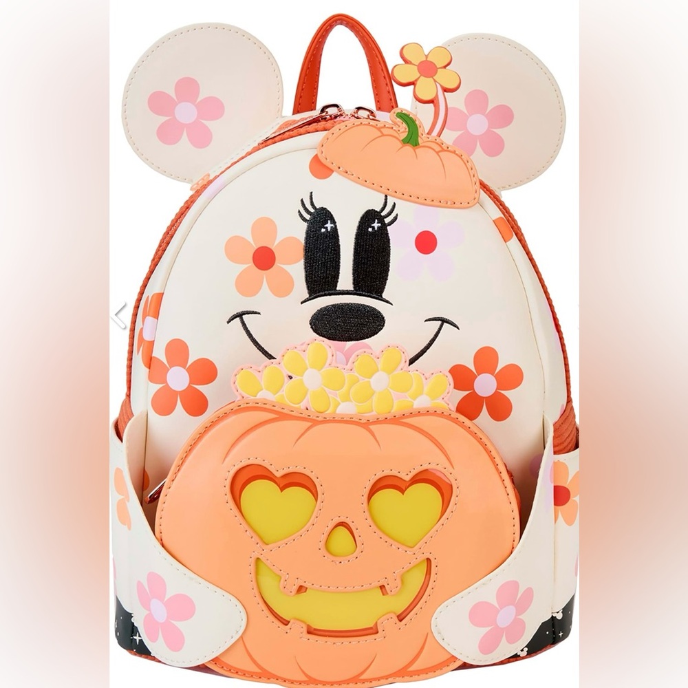 NWT Loungefly Disney’s Minnie Mouse Halloween glow in the dark mini backpack